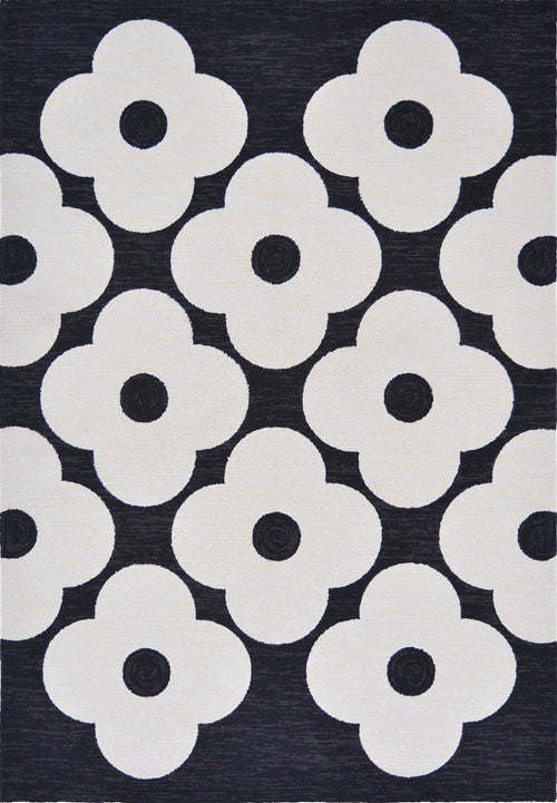 Vloerkleed Orla Kiely Spot Flower Black Outdoor 460805 160x230 cm - vtwonen shop