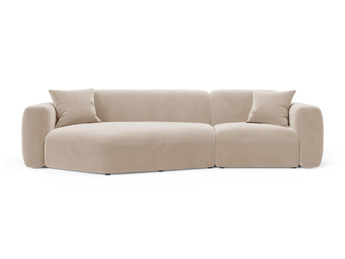 Cosmopolitan Design Modulaire hoekbank links Strino 3-zits, flueel beige - 136x308x78cm