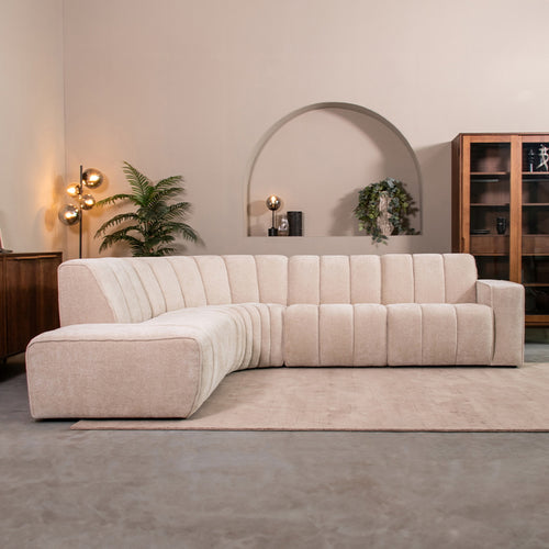 LABEL51 Hoekbank Vitoro Links - Naturel Stof - 302x253x82cm - vtwonen shop