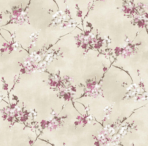 Sanders & Sanders behang bloemen beige en roze - 53 cm x 10 m - 640384