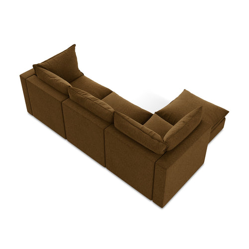 LaMiaSofa hoekbank links Ravenna - velours - mosterd - 255x165x77