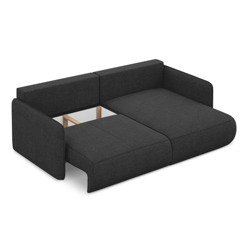LaMiaSofa hoekbank rechts Palermo - chenille stof - antraciet - 207x148x86