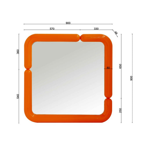 Kare Design Spiegel Eliano 90x90cm oranje