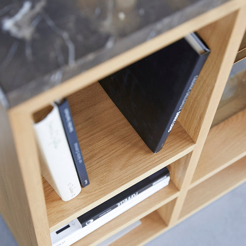 Tikamoon Lage eiken boekenkast - Naturel