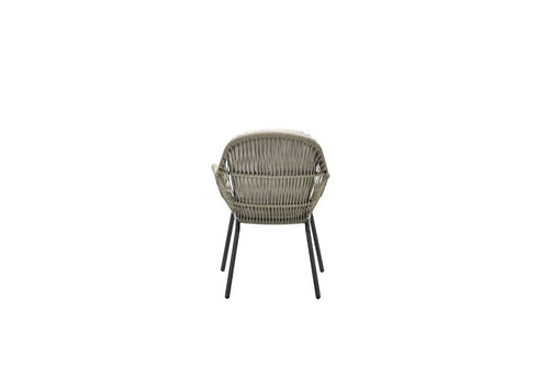 Triton dining fauteuil - carbon black - rope donker zand - desert sand - vtwonen shop