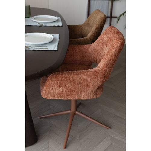 Housecraft Living Merel Eetkamerstoelen Armleuning Oranje - Set van 2