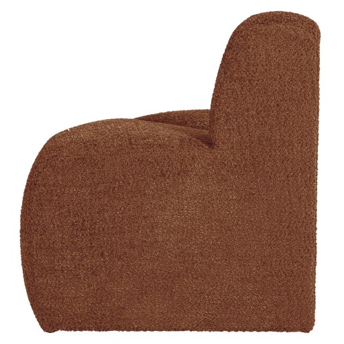 WOOOD eetbank hoek rond rugleuning Mojo - Wollig - Roestbruin - 83x100x74