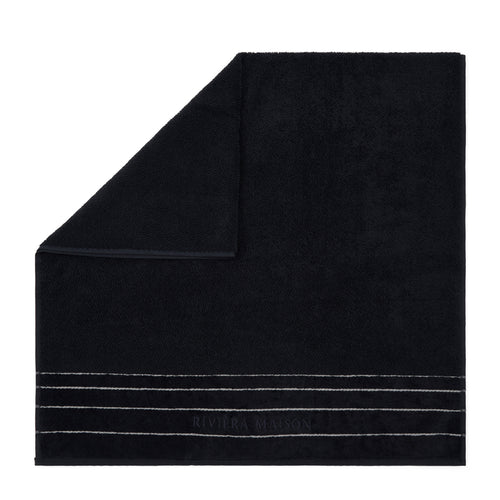 Rivièra Maison RM Elegant Towel black 140x70 - Katoen - Zwart - vtwonen shop