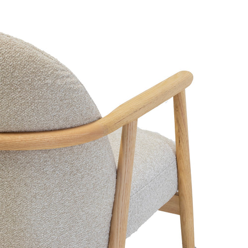 DÉJA Living Fauteuil Skövde - Beige Stof/Eiken - 65x72x81cm - vtwonen shop