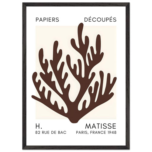 Artfulprints Poster met Lijst Matisse – Coral harmony brown   - 50x70 cm - Bruin