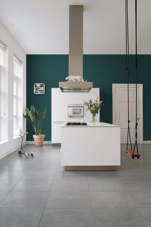 ESTAhome behang grafisch 3D motief donker petrol blauw - 50 x 900 cm - 139604 - vtwonen shop