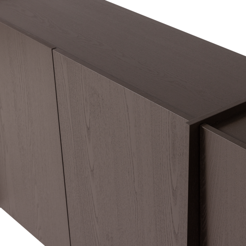 WOOOD dressoir 200 cm Brock - Essen Fineer - Middenbruin - 85x200x44