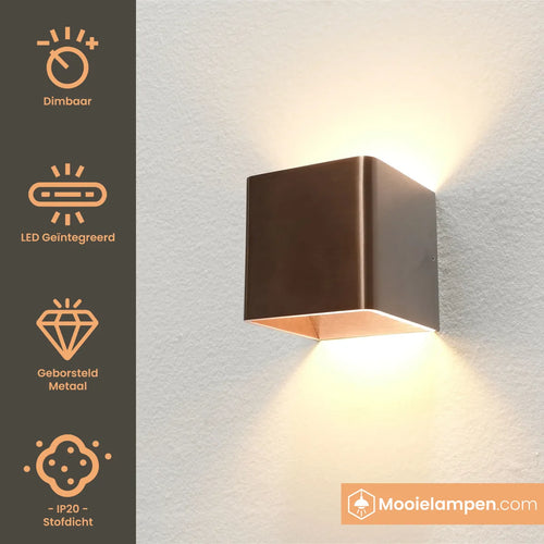 Artdelight Wandlamp Fulda - Donker Brons