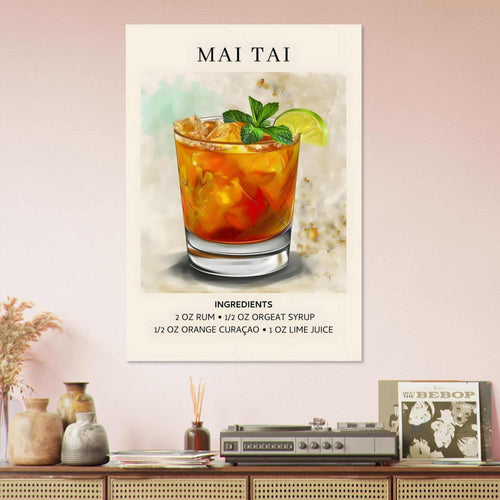 Artfulprints  Mai Tai Cocktail - Ingrediënten   poster A4 21x29.7 cm - vtwonen shop