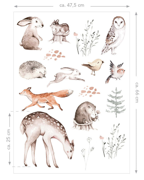 ESTAhome muursticker bosdieren bruin - 47.5 x 66 cm - 156103