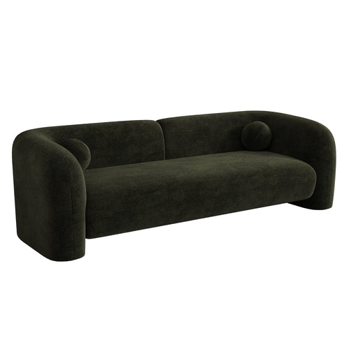 Sia Home - Rechte bank NOLA - Fluweel met patroon - Kaki groen - 226cm - vtwonen shop