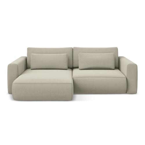 LaMiaSofa hoekbank links Perugia - velours - parel - 240x149x82