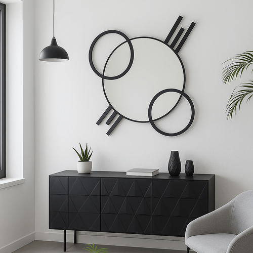 Kare Design Spiegel Triple Cercle zwart 119x124cm