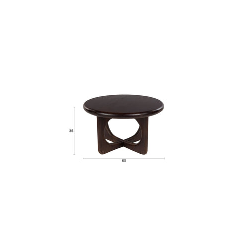 Housecraft Living Jani Salontafel Rond 60 cm Mangohout Donkerbruin