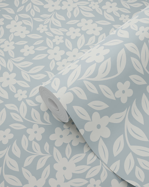 ESTAhome behang bloemetjes blauw - 50 x 900 cm - 131440 - vtwonen shop