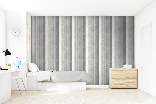 Walls4You behang verweerde houten planken grijs, blauw en beige - 53 cm x 10.05 m - 935286 - vtwonen shop