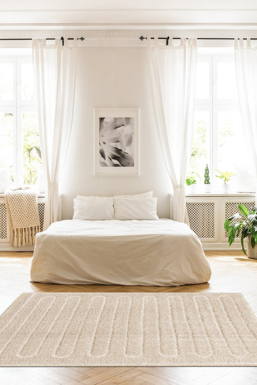 AFK Living vloerkleed Eolya - reliëfeffect - beige - 200 x 290 cm