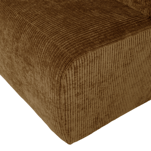 WOOOD eetbank 84 cm rugleuning Mojo Base - Rib - Honinggeel - 83x84x76