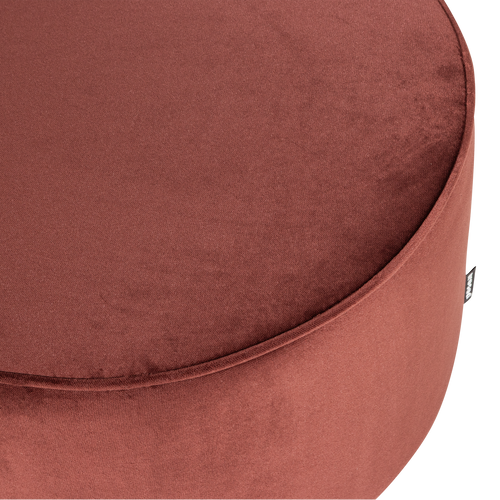 WOOOD poef laag Sara 36xØ60 cm - Velvet - Bordeauxrood