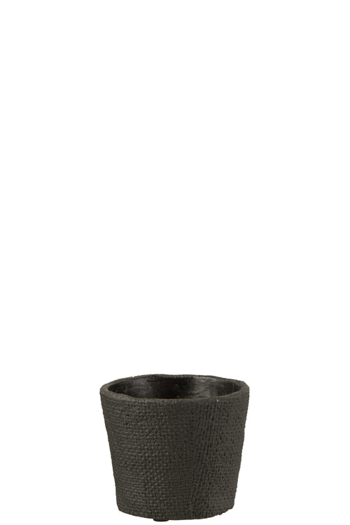 J-Line bloempot Bar - cement - zwart - small - Ø 12.5 cm