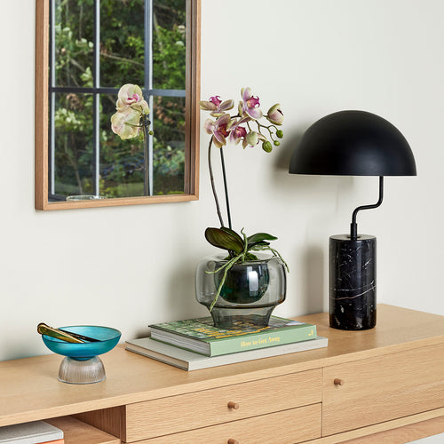 Hübsch tafellamp Poise - ijzer/marmer - ø30xh48cm, e27 - vtwonen shop