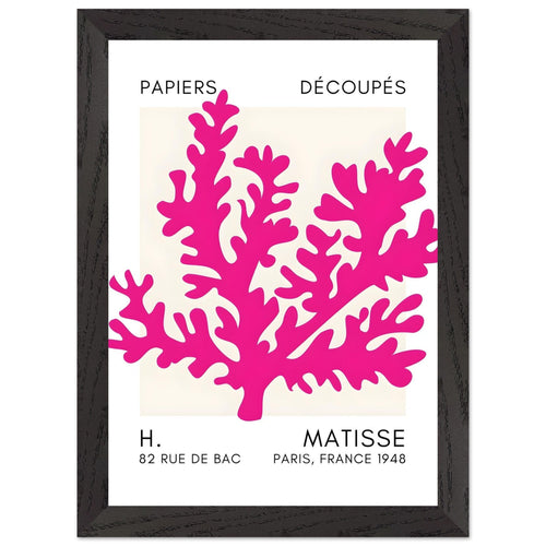 Artfulprints Poster met Lijst Matisse – Aqua bloom pink   - A4 21x29.7 cm - Roze