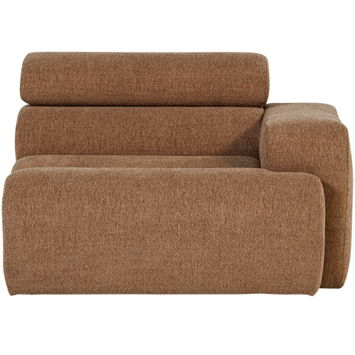 WOOOD 1-zits element bank arm rechts Novi - Polyester - Karamelbruin - 86x109x113