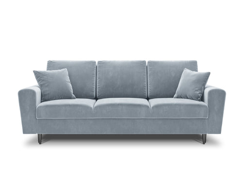 Cosmopolitan Design Slaapbank met opbergdoos Kyoto 3-zits, flueel, lichtblauw - 100x235x88cm