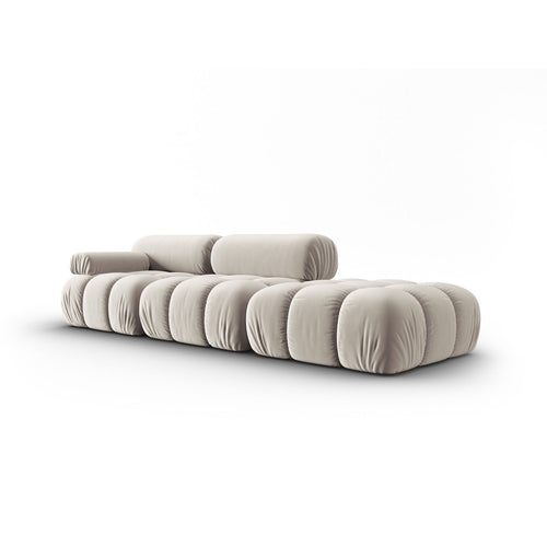 Cosmopolitan Design - Rechte modulaire bank Cortina 4-zits, flueel donkerbeige - 94x282x70cm