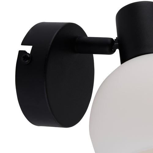 Lighto | Art deco spot zwart met opaal glas | Juna