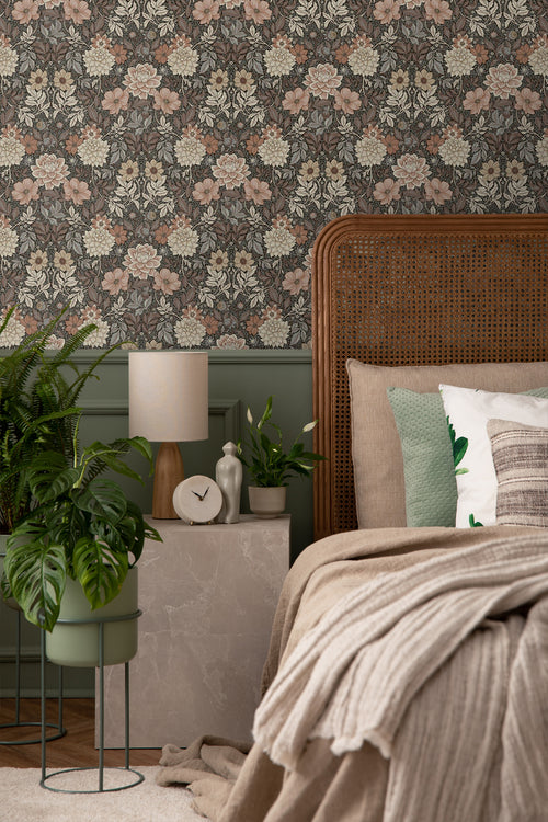 Borastapeter behang vintage bloemen in art nouveau stijl bruin - 53 cm x 10.05 m - 660399 - vtwonen shop