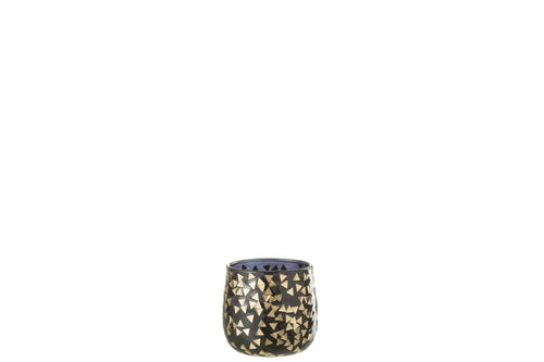 J-Line kaarshouder Driehoek - glas - zwart/goud - small - 4 stuks
