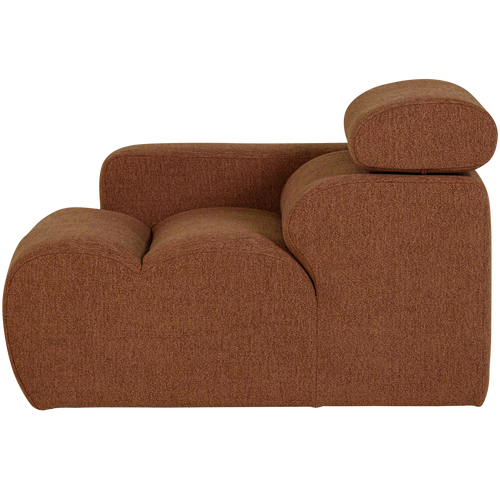 WOOOD 1-zits element bank arm links Novi - Polyester - Terra - 86x109x113 - vtwonen shop