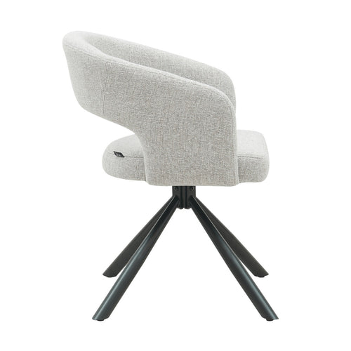 DÉJA Living Eetkamerstoel Elle - Greige Stof - Zithoogte 48cm - Set van 2