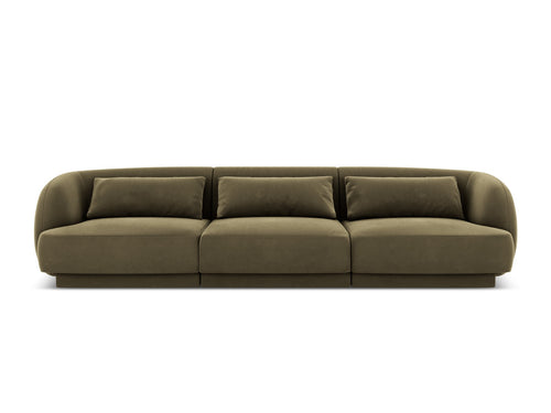 Cosmopolitan Design Bank Tulum 3-zits, flueel, groente - 90x255x70cm