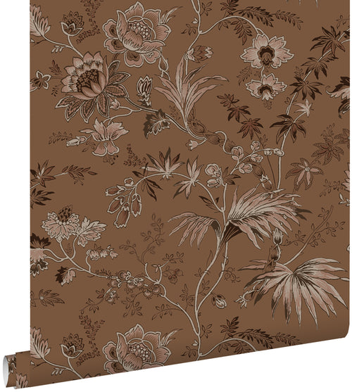 ESTAhome behang vintage bloemen terracotta bruin - 50 x 900 cm - 139403 - vtwonen shop