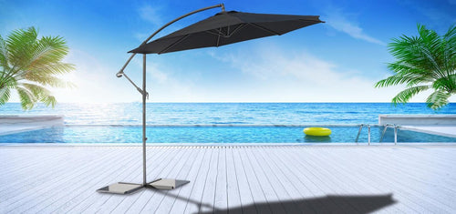 SenS-Line - Menorca Parasol Black Ø300 Cm - Zwart