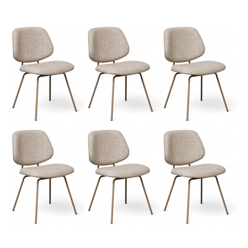 Furnhouse eetkamerstoel Sofia - Beige - Stof (Bouclé) - Set van 6