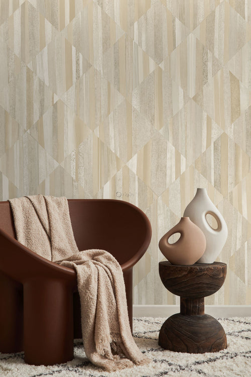 Origin Wallcoverings fotobehang 3D-houtmotief zand beige - 150 x 279 cm - 357295 - vtwonen shop