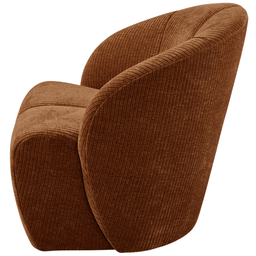 WOOOD draaifauteuil Mojo - Geweven Ribstof - Rost Bruin - 75x68x77 cm - vtwonen shop