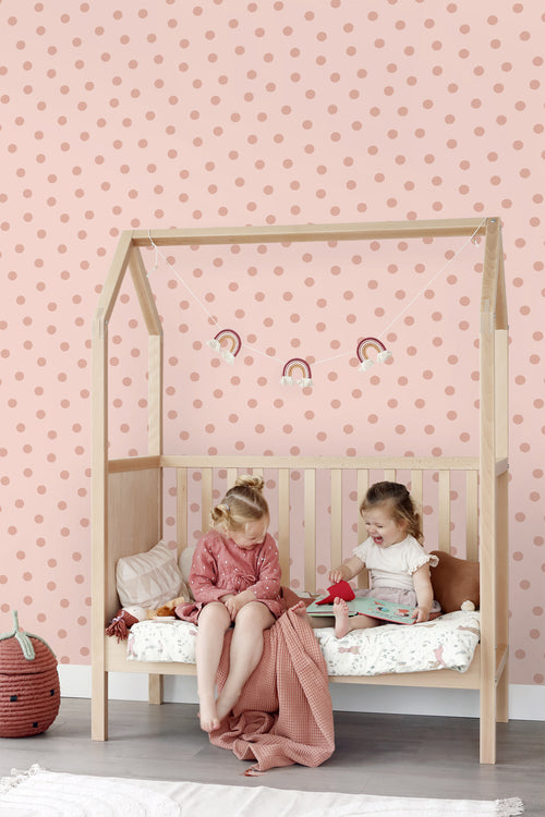 ESTAhome behang stippen roze - 53 cm x 10.05 m - 139731 - vtwonen shop