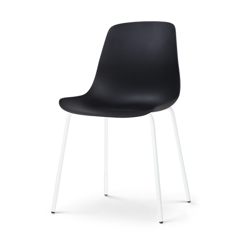 Nolon Nora-Pip Eetkamerstoel Zwart - Kunststof - Wit Onderstel - vtwonen shop