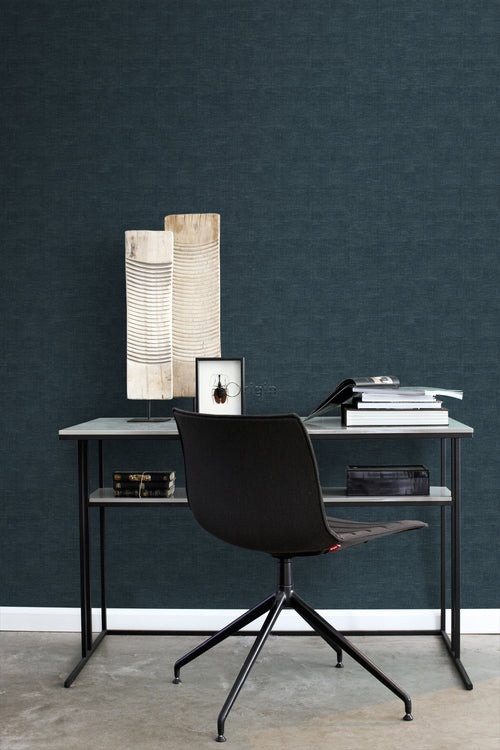 Origin Wallcoverings behang linnenstructuur donkerblauw - 0.53 x 10.05 m - 347863 - vtwonen shop