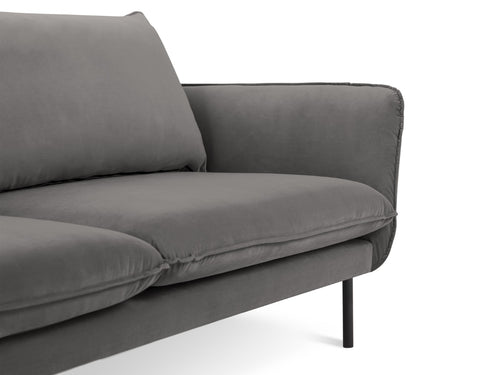 Cosmopolitan Design Bank Vienna 2-zits, flueel, lichtgrijs - 92x160x95cm