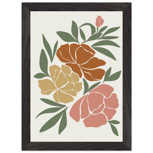 Artfulprints Poster met Lijst Boho – Autumn bloom   - A4 21x29.7 cm - Meerkleurig